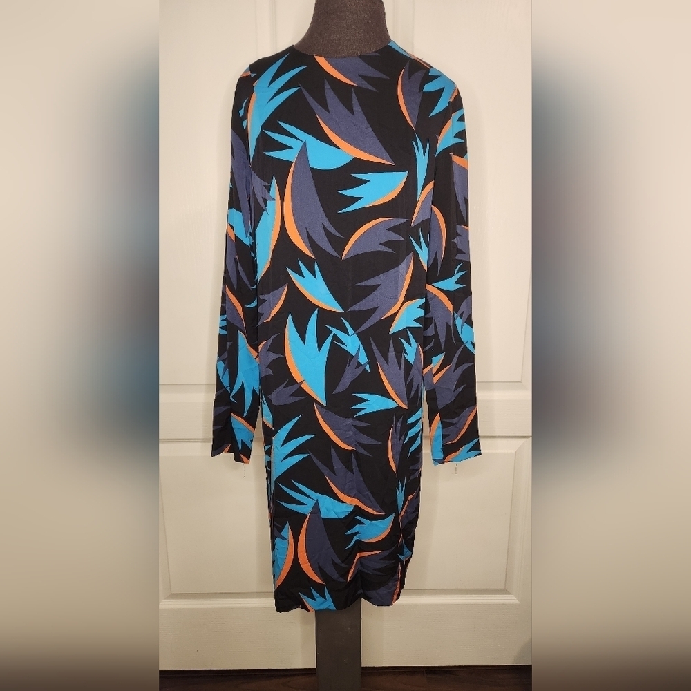 Stylish Multicolor Patterned Diane Von Furstenberg Silk Dress Size 4